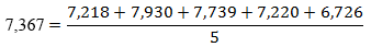 Equation to find the bottom figure in Table 1