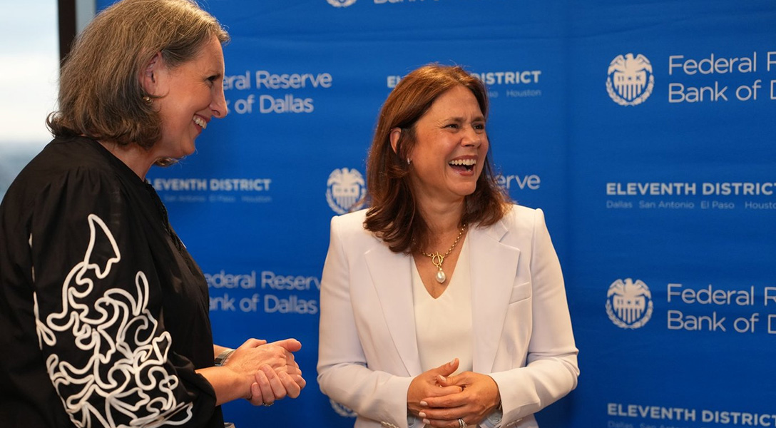 President Logan mingled with attendees at an event hosted by the World Affairs Council of San Antonio.