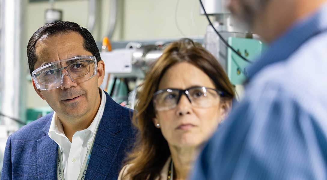 Dallas Fed President Lorie Logan and Senior Vice President Roberto Coronado tour URENCO's New Mexico uranium enrichmenet plant.