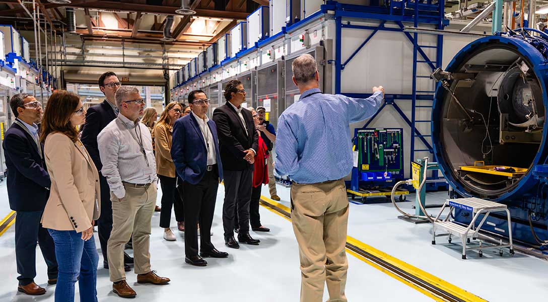 A contingent from the Dallas Fed tours URENCO's New Mexico uranium enrichmenet plant.