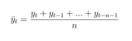 Formula for a simple moving average