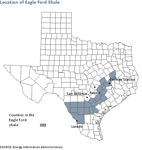 Location of the eagle ford shale