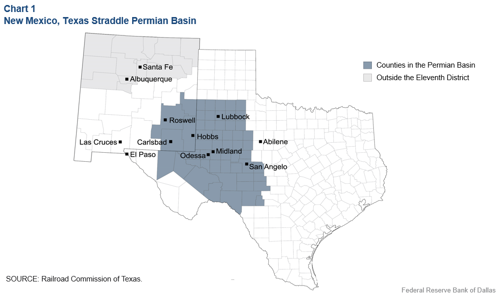 Chart 1: New Mexico, Texas Straddle Permian Basin