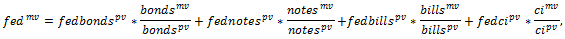 Formula: Market value of Federal Reserve holdings