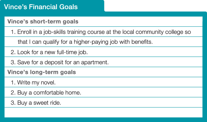 short term financial goals for high school students